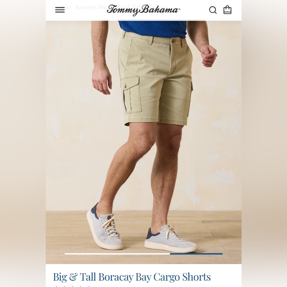 🟠 MENS TOMMY BAHAMA BORACAY BAY CARGO SHORTS - SIZE 38 TALL - WORN TWICE 🟠